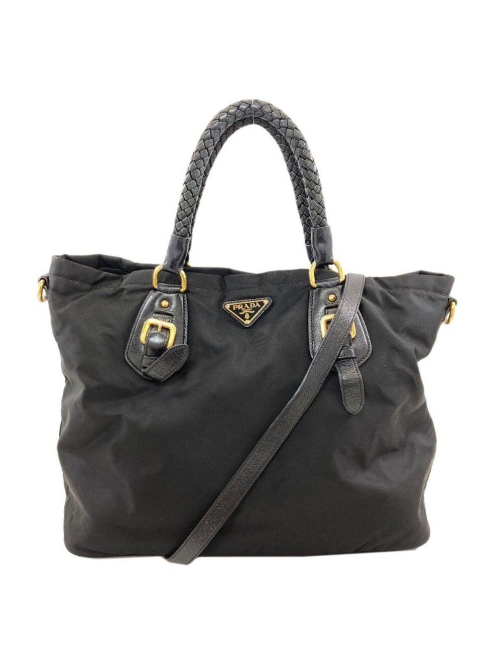 Prada Logo 2-Way Tote Nylon - Picture 1 of 15